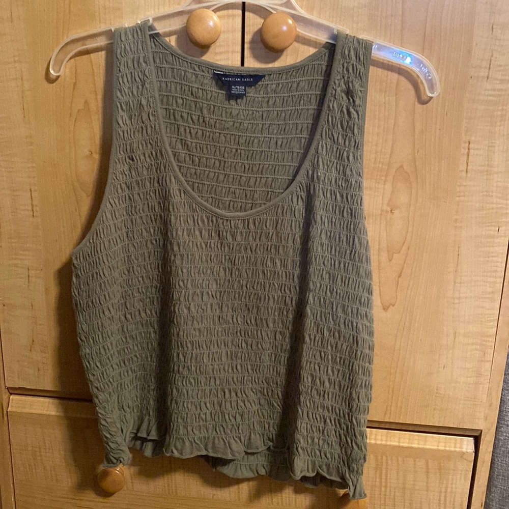 Army green American Eagle tank top